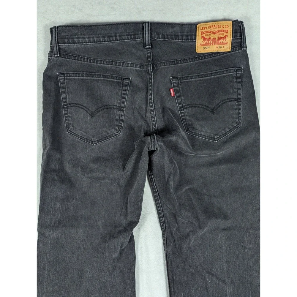 Levis 559 Relaxed Straight Jeans‎ Mens 36 Faded Black Denim
